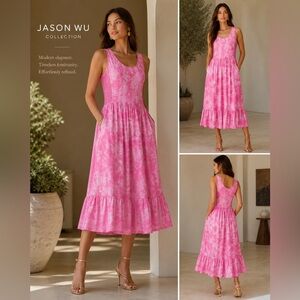 J Jason Wu Tie Dye Knit Midi Dress $168 MSRP Size MP